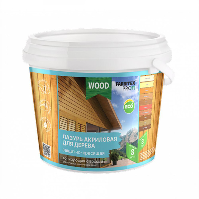 Фото Аквалазурь белый  0,9 л (6)FARBITEX ПРОФИ  WOOD