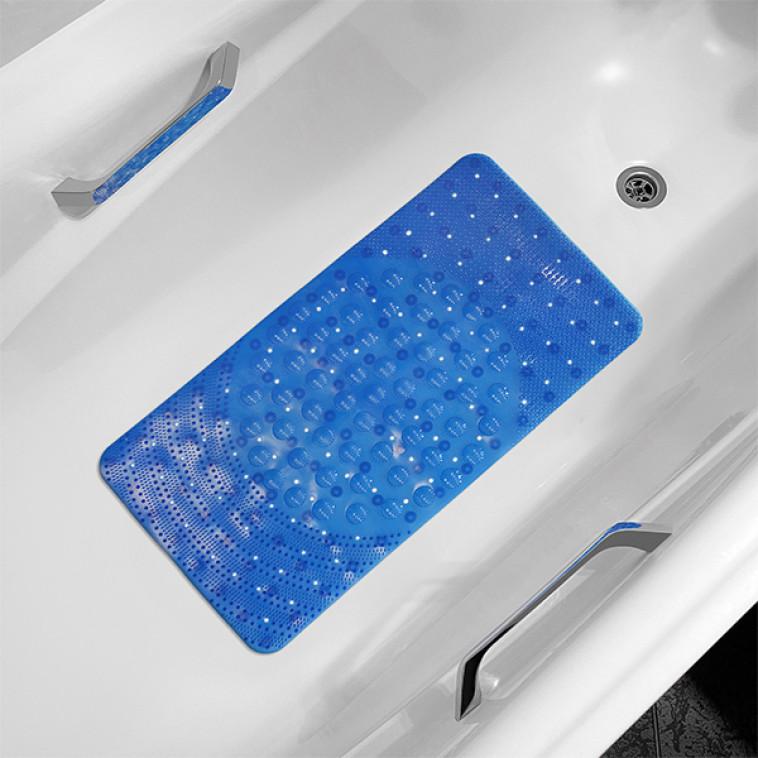 Изображение Коврик SPA для ванны Лужайка 38х68 см синий 68071-blue Вилина