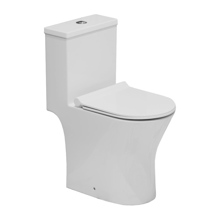 Унитаз моноблок Knois KN1197000 белый, горизонт. выпуск, микролифт 61,5*36*73см