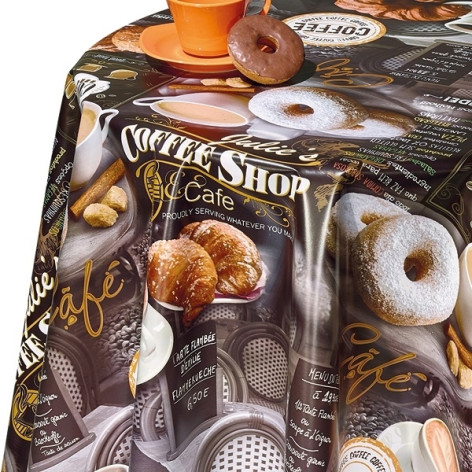 Клеенка ПВХ нетканая основа 1,4*20 м кофе рис 070A Dekorama