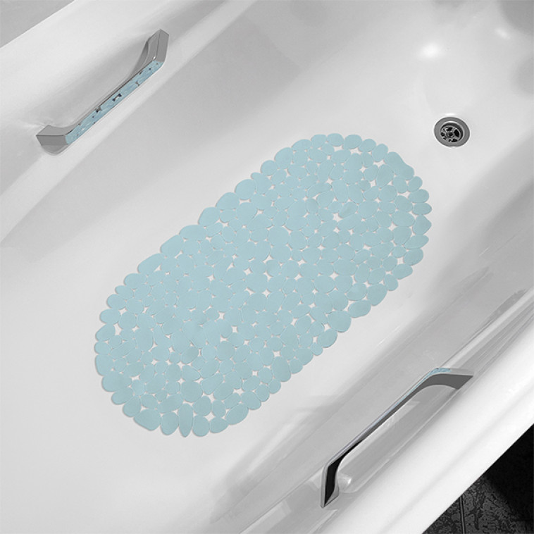Фото №1 Коврик SPA для ванны Морская галька 36х69 см дымчато-голубой 6805-smokyblue Вилина