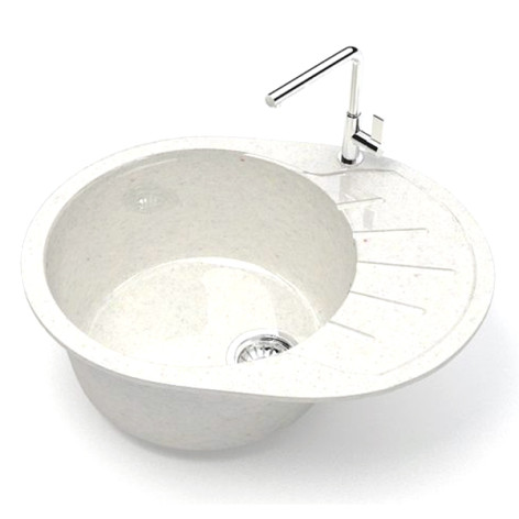 Мойка кухонная гранитная Z010 Тейлор хлопок 575*440*215 (чаша 382*382мм)  глянец