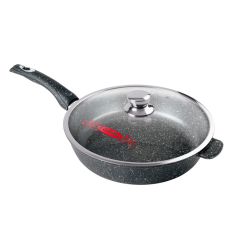 Сковорода алюминиевая 30 см стек крышка под упак Универсальная Гранит Горница
