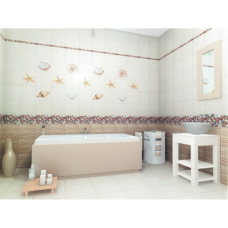Изображение Панель ПВХ Дары моря бежевый фон 2700*250*8мм Unique