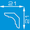 Мини изображение Плинтус экструзионный 03001Е 2,0м 21х21мм (угол 1Е) Формат