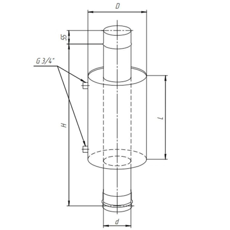 Изображение Теплообменник Комфорт 1 мм 12л d115  d1/2