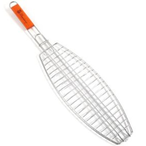 Решетка гриль стальная 65*15 см для барбекю овальная деревянная ручка BZ-TLS9 Baizheng