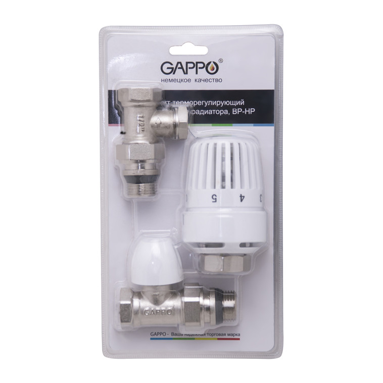 Изображение Комплект для радиатора 1/2 терморегулирующий прямой ВР-НР 10 бар, латунь (10) G460