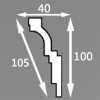 Мини изображение Плинтус экструзионный 10511Е 2,0м 40х100мм (угол 11Е) Формат