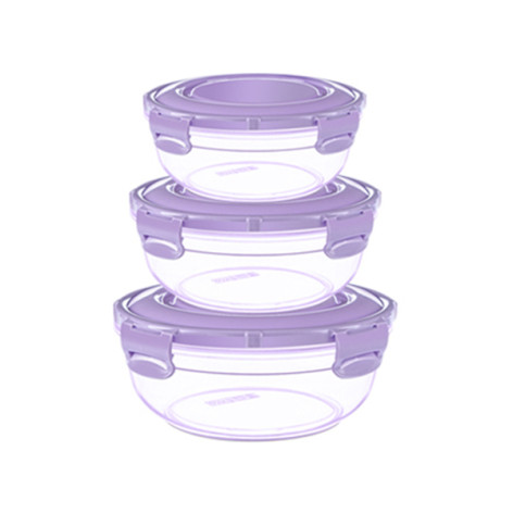 Набор пластиковых контейнеров 3 шт воздухонепроницаемых круглых Ddstyle