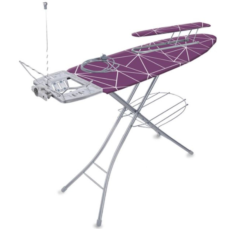 Доска гладильная металлическая 1220*400 мм тефлон лилиии на сливовом Эльза де люкс Nika