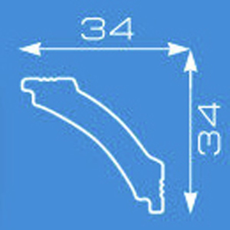 Фото Плинтус экструзионный V-5 2,0м 34х34мм (угол B V-5) Формат