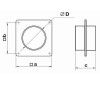 Мини изображение Пластина настенная 150*150 с фланцем d=100 Пластик