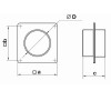 Мини изображение Пластина настенная 150*150 с фланцем d=120 Пластик