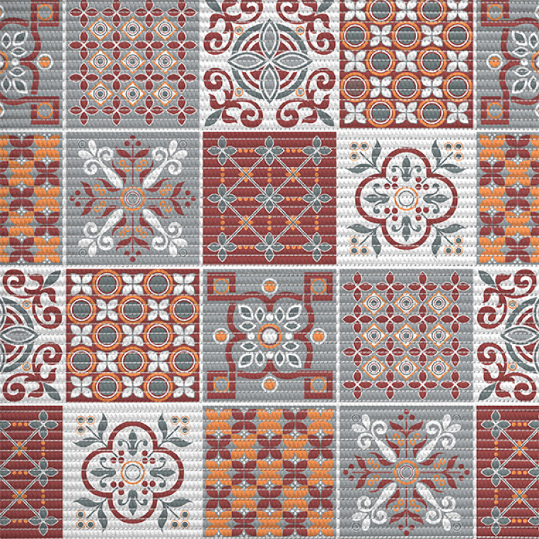 Коврик для ванной ПВХ 0,80*15м ПРЕОБРАЖЕНИЕ 225PT-burgundy-grey