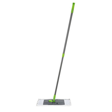 Швабра металлическая 120 см насадка микрофибра 14,5*44 см телескоп ручка Mop Click Рыжий кот