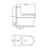 Мини изображение Унитаз моноблок Knois KN6279000 белый, горизонт. выпуск, душевой тип смыва, микролифт 70*38,5*74 см