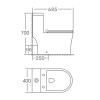 Мини изображение Унитаз моноблок Knois KN6291000 белый, горизонт. выпуск, душевой тип смыва, микролифт 68,5*40*70 см