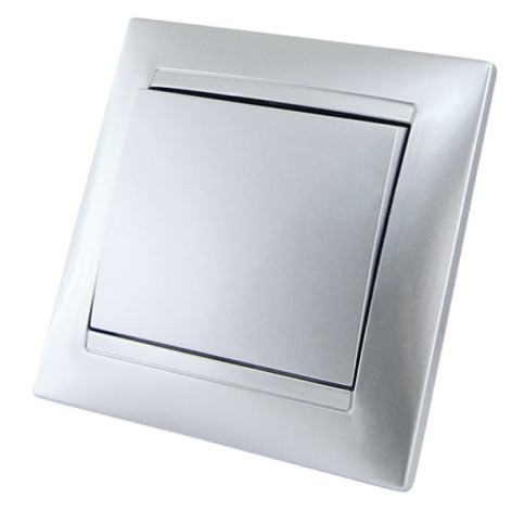 Выключатель 1 кл. 10А серебр. металлик 