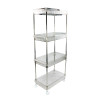 Мини фото Этажерка пластиковая 4-х ярусная 38,5*20,5*86 см на колесах прозрачный Baizheng