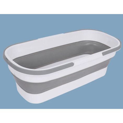 Ведро силиконовое складное 60*25*17,5 см прямоугольное на колесах BZ-060 Baizheng