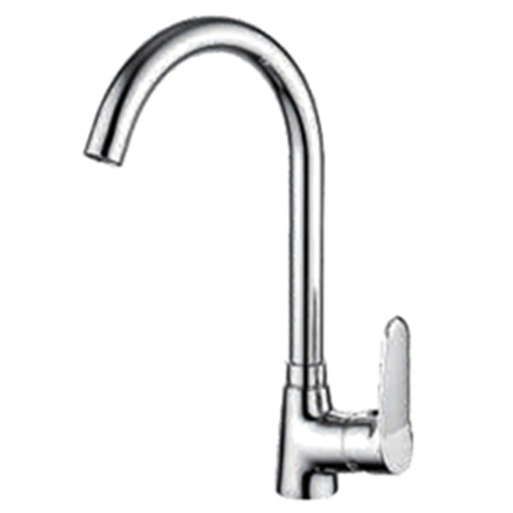 Смеситель для кухни однорыч. 35мм гайка излив высокий поворотн Латунь Хром Ledeme L4061