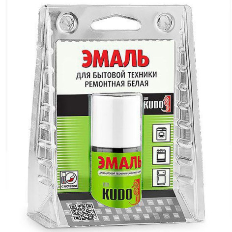 Эмаль для бытовой техники ремонтная с кисточкой белая 15мл Kudo