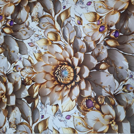 Клеенка ПВХ тканевая основа 1,37(+-3)*20 м глянцевая 3D рис STS011A Grace