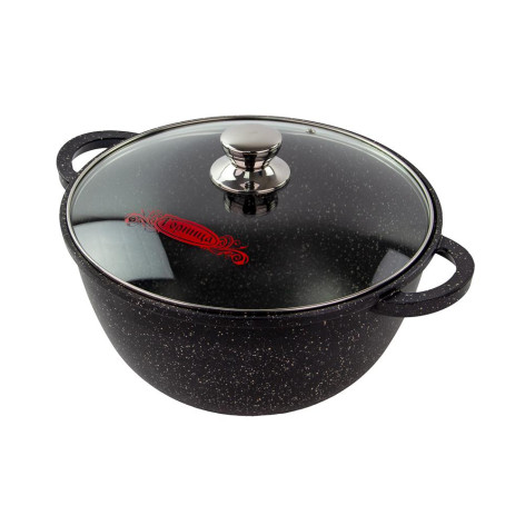 Казан алюминиевый 30*17 см 8 л стекл/крышка ГРАНИТ Горница