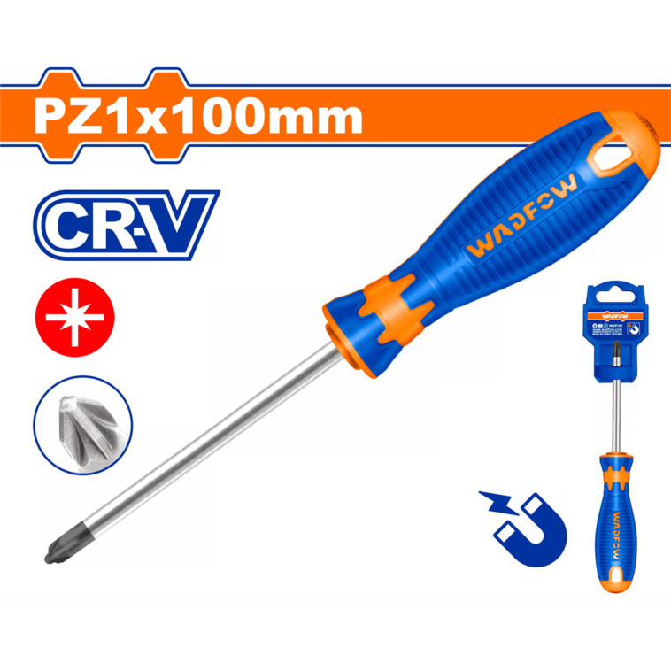Отвертка PZ1*100мм WADFOW WSDZ214