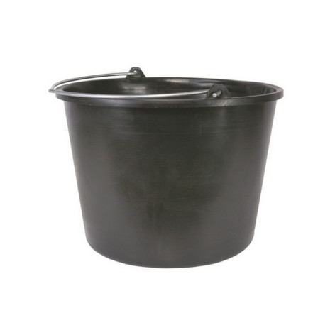 Ведро пластиковое 15 л строительное металл ручка черный Альтернатива