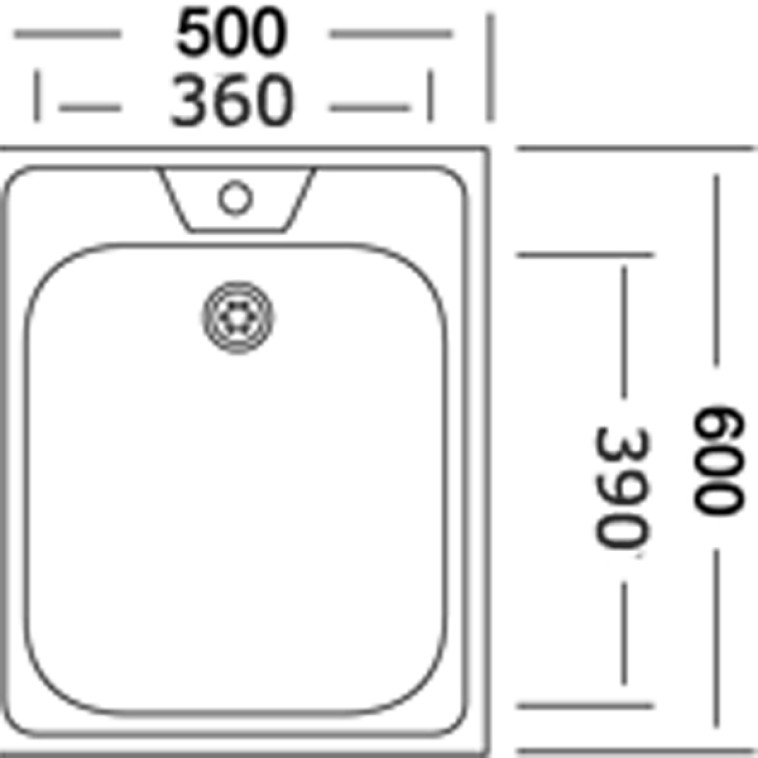 Изображение Мойка кухонная 50*60*16см 0,6мм. (без сифона) Vladiks L-404