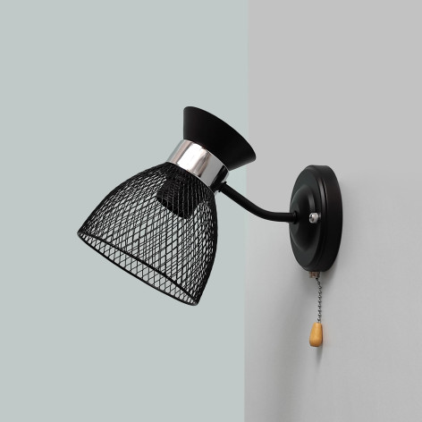 Бра 1 плафон 25*13*21 см E27 60Вт 4м2 Е27 60Вт 4м2 плафон металл черный хром Baizheng