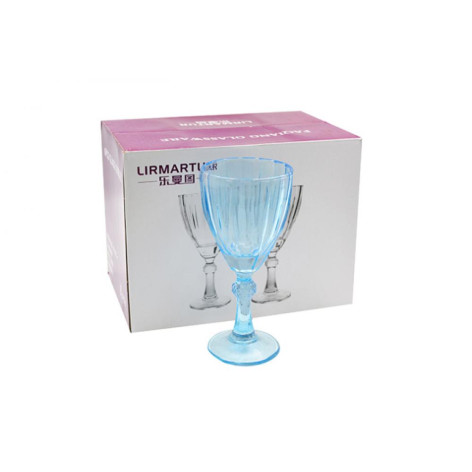 Набор стеклянный бокалов 6 пр 200 мл  голубое стекло 82182