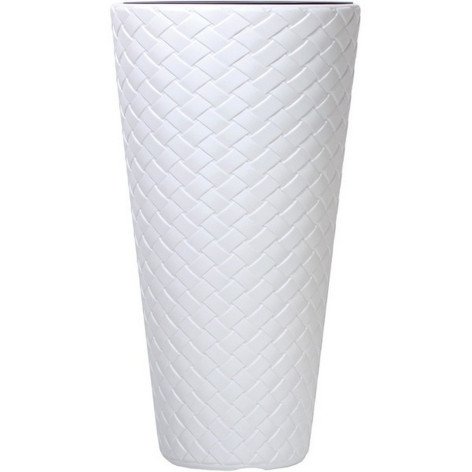 Распродажа! Кашпо пластиковое напольное 57 л вставка 18 л белый Matuba Slim Bmc