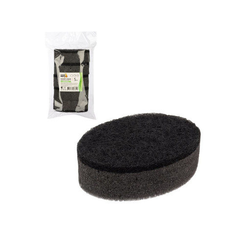 Губка поролоновая для посуды 5 шт 9,5*6,5*3 см двухслойная овал черный KS-07 Рыжий кот