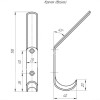 Мини изображение Крючок-вешалка двойной Антик серебро (100)