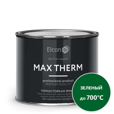 Эмаль термостойкая 700°C Elcon зеленая 0,4кг