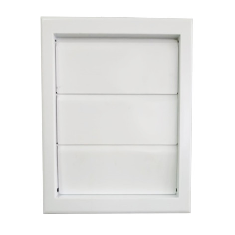 Решетка пластик 155*155 белая с гравитационными жалюзи ЦТ