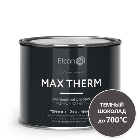Эмаль термостойкая 700°C Elcon темный шоколад 0,4кг