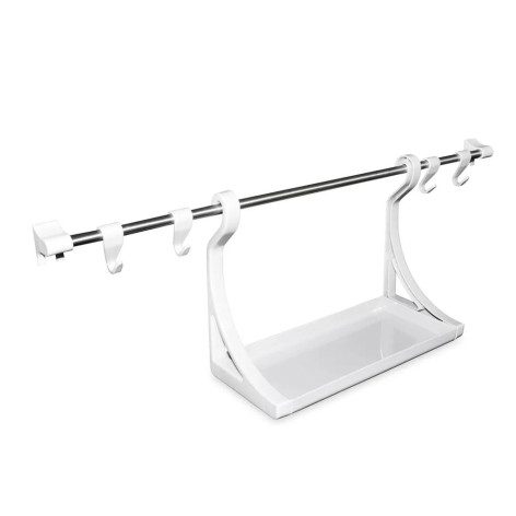 Набор пластиковый 60*12,3*21,2 см  рейлинг с полкой снежно белый Prestige Berossi