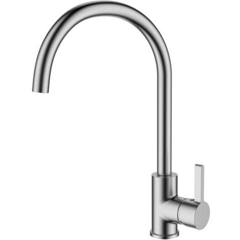 Смеситель для кухни однорыч. 35мм гайка излив высокий поворотн Латунь Сатин Ledeme L4299A