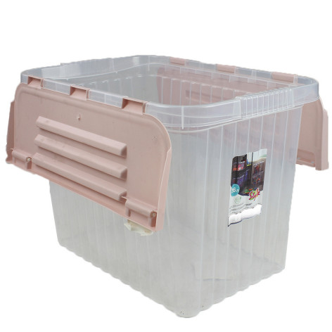 Контейнер пластиковый  26 л 435*296*300 мм для хранения со створками прозрачный Сплит Ddstyle