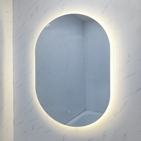 Зеркало для ванной 60*90 см LED подсветка антизапотевание овальное KN-830A60/90 KNOIS