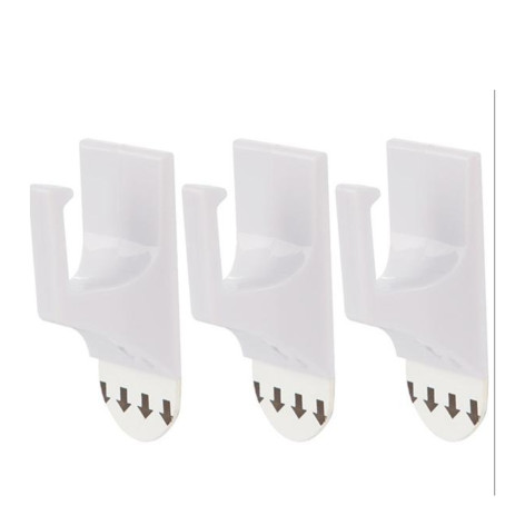 Набор пластиковых крючков 3 шт самоклеящихся 2,5*4,5 см нагрузка до 1 кг ABS Park