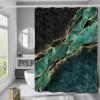 Мини фото Штора для ванной 180х180см Baizheng BZ-HC1126 полиэстер 90 г/см мрамор изумрудный