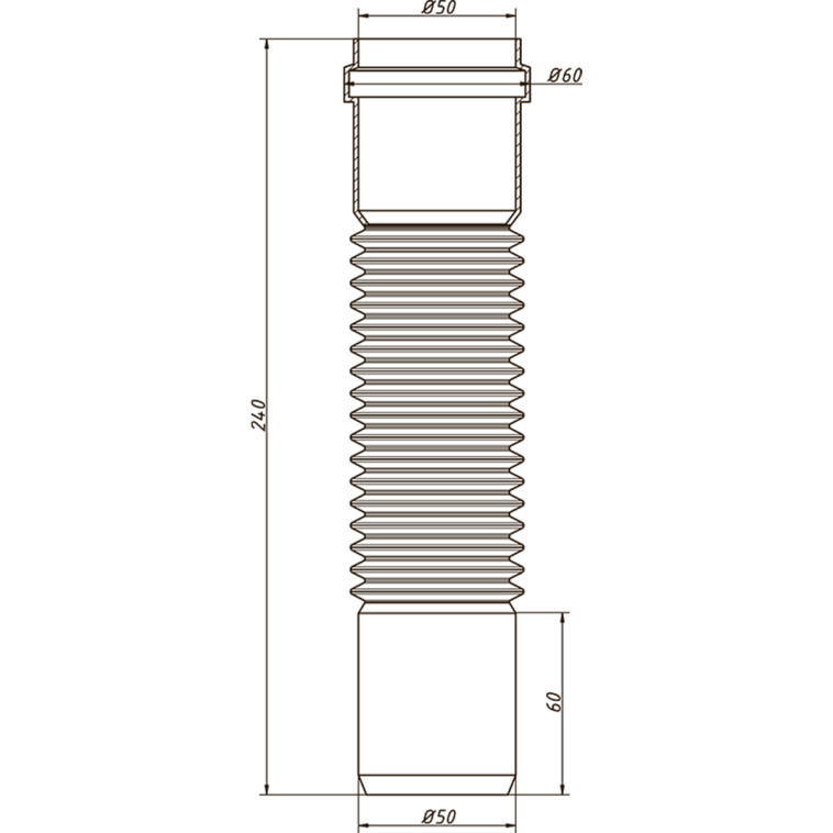 Изображение Соединитель канализационный гибкий Ду-50 вн-нар