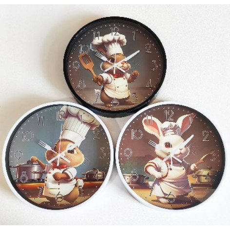 Часы пластиковые настенные 30*30*4 см микс BZ-570-49 Baizheng