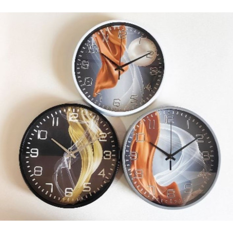 Часы пластиковые настенные 30*30*4 см микс BZ-570-54 Baizheng