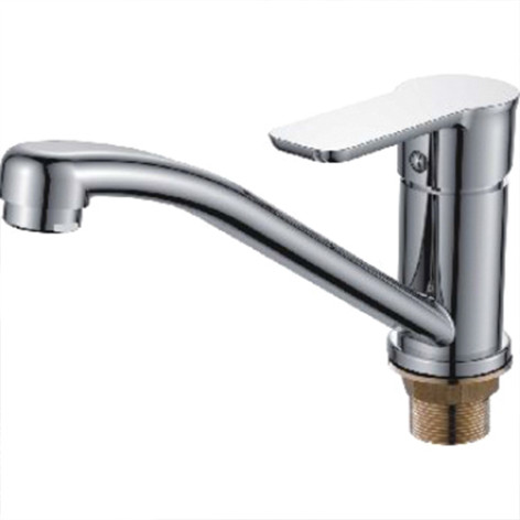 Смеситель для кухни однорыч. 35мм гайка излив средний - 166мм Хром Ledeme L4546-2